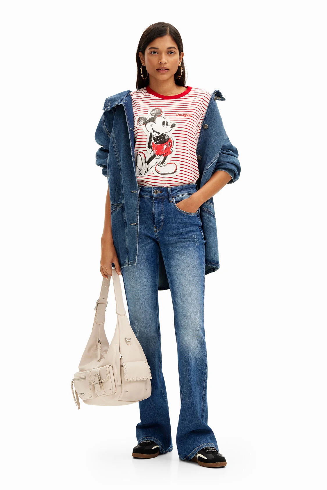 Foto 3 pulgar | Playera Rayas Mickey Mouse Desigual
