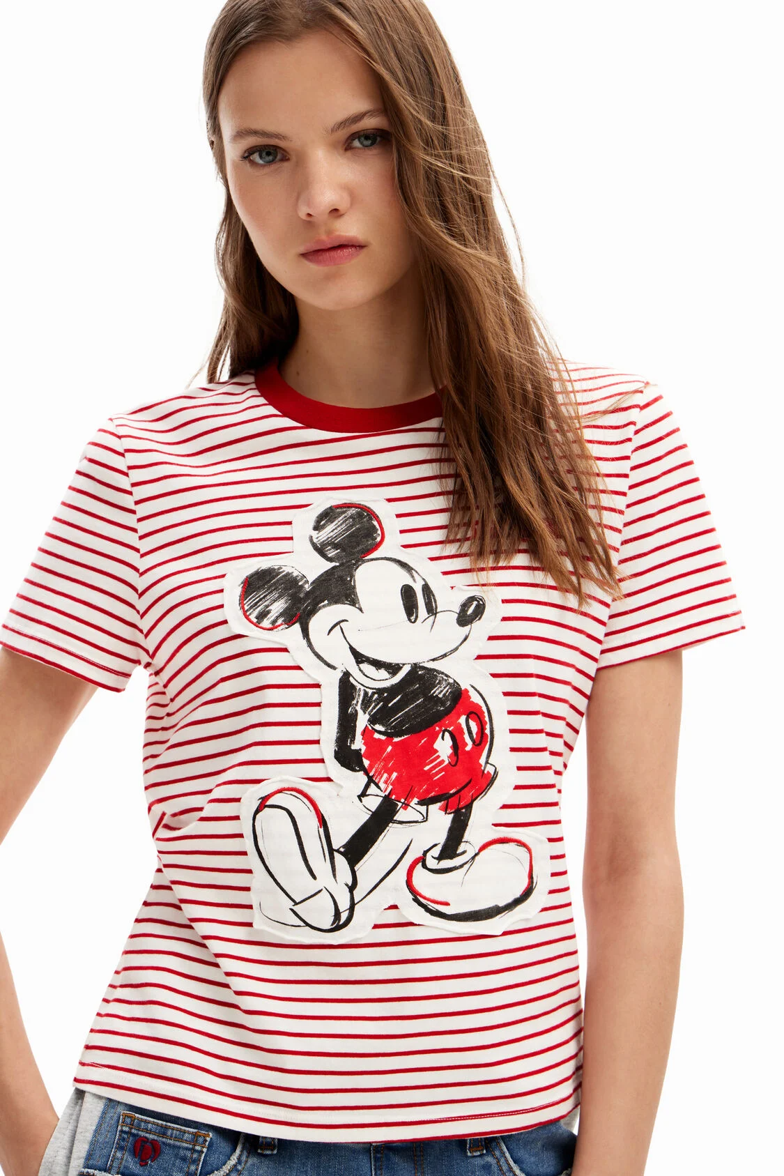 Foto 4 pulgar | Playera Rayas Mickey Mouse Desigual