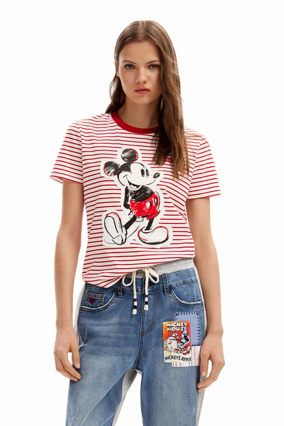 Foto 6 pulgar | Playera Rayas Mickey Mouse Desigual