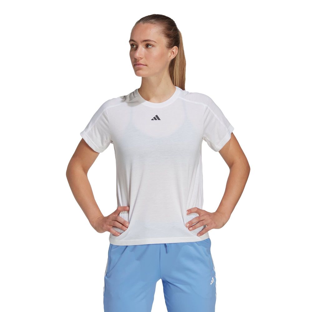 Foto 3 pulgar | Playera Aeroready Train Essentials Minimal Branding Cuello Redondo Adidas Blanco Mujer