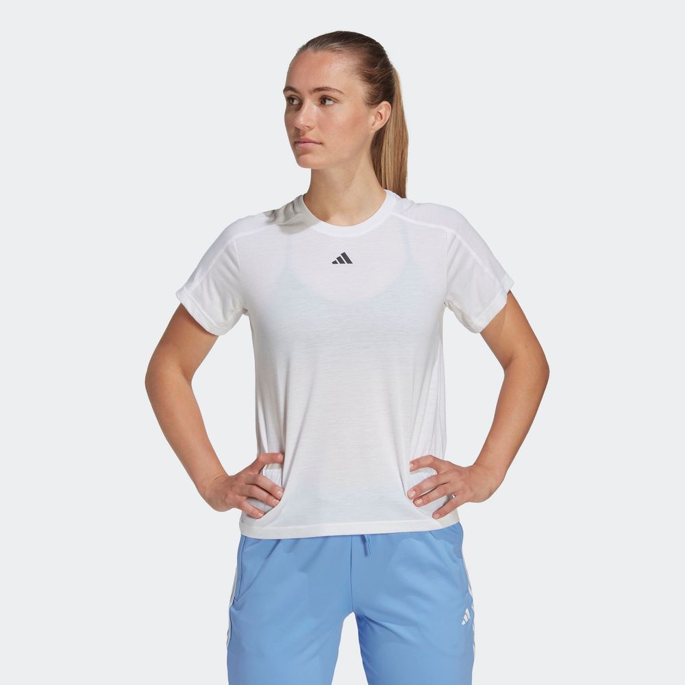 Foto 5 pulgar | Playera Aeroready Train Essentials Minimal Branding Cuello Redondo Adidas Blanco Mujer
