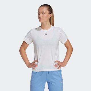 Foto 4 | Playera Aeroready Train Essentials Minimal Branding Cuello Redondo Adidas Blanco Mujer