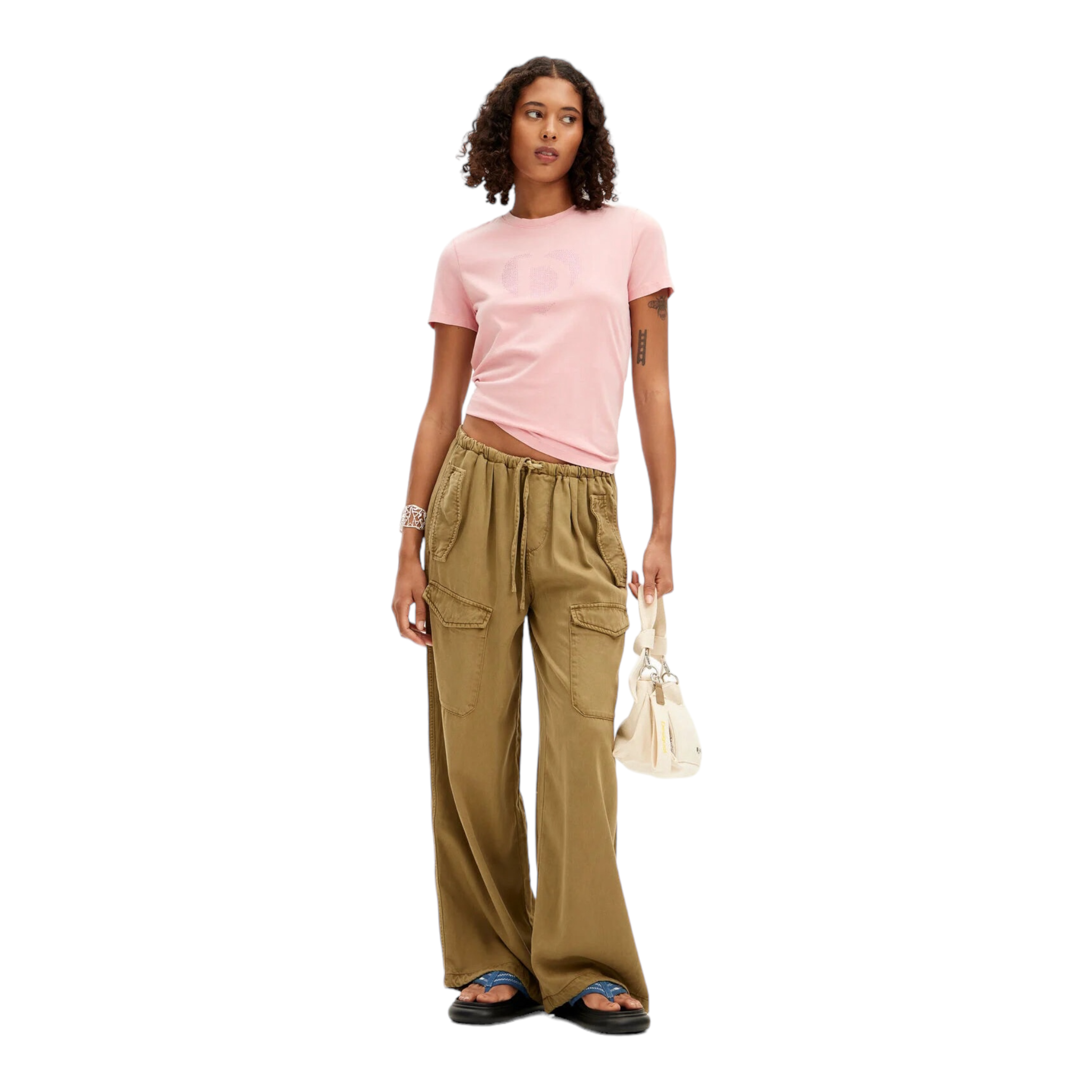 Foto 4 pulgar | Playera Imagotipo Strass Rosa Desigual