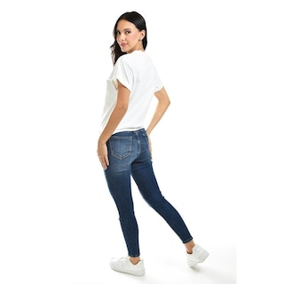 Foto 3 | Playera Roman Fashion Manga Corta Blanca para Mujer