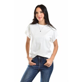Foto 4 | Playera Roman Fashion Manga Corta Blanca para Mujer