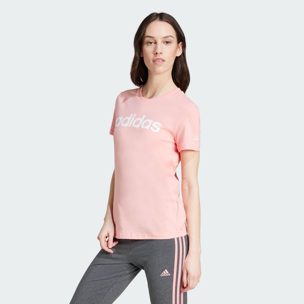 Foto 5 pulgar | Playera Loungewear Essentials Logo Ajustada Adidas Rosa Mujer