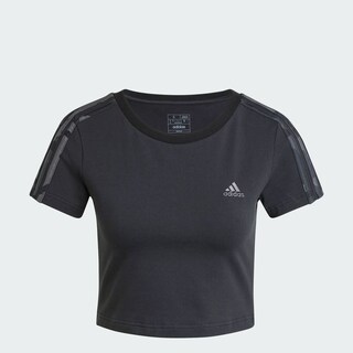 Foto 3 | Playera Essentials 3 Franjas Estampado De Camuflaje Adidas Negro Mujer