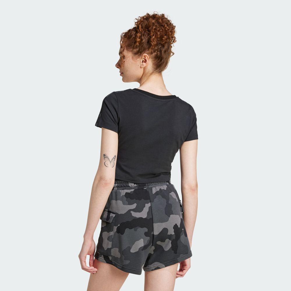 Foto 6 pulgar | Playera Essentials 3 Franjas Estampado De Camuflaje Adidas Negro Mujer