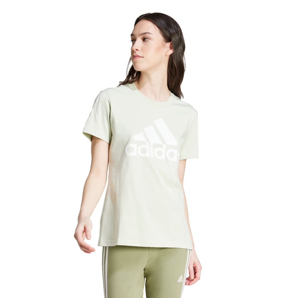 Foto 3 pulgar | Playera Loungewear Essentials Logo Adidas Verde Mujer