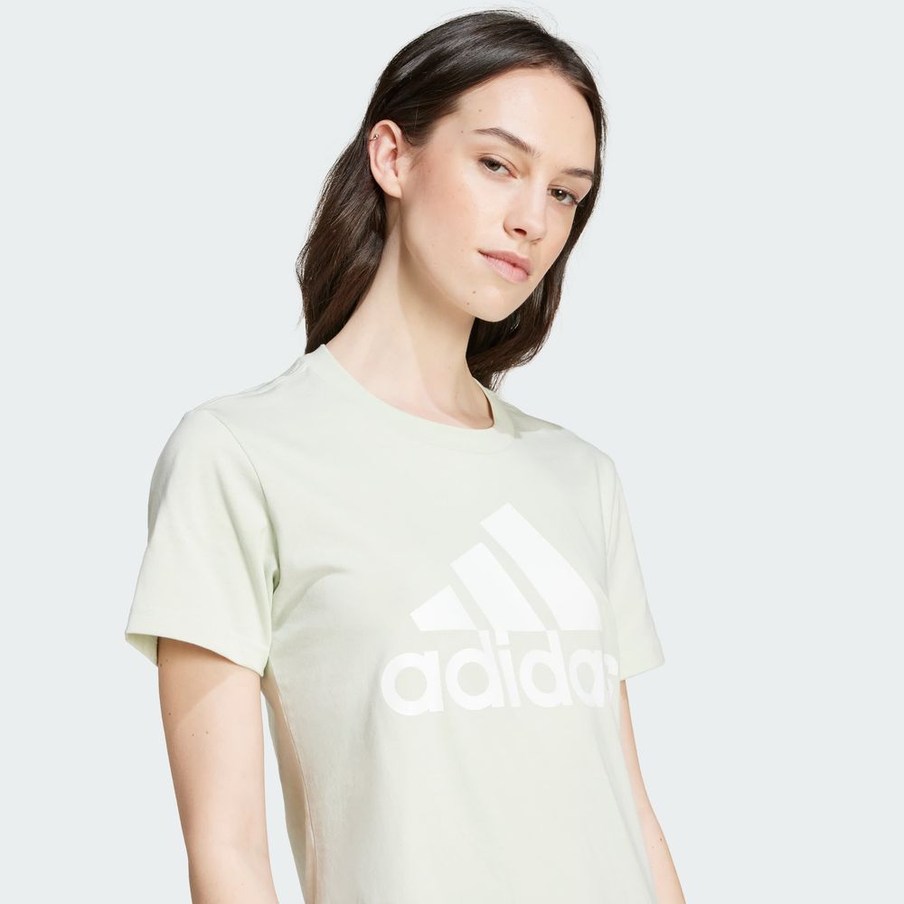 Foto 8 pulgar | Playera Loungewear Essentials Logo Adidas Verde Mujer