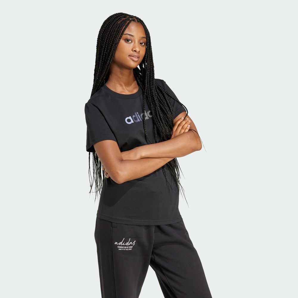 Foto 6 pulgar | Playera Holiday Estampada Adidas Negro Mujer