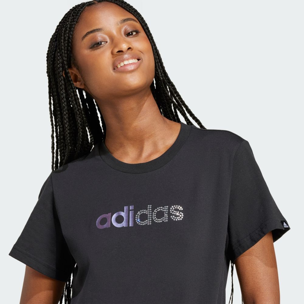 Foto 8 pulgar | Playera Holiday Estampada Adidas Negro Mujer