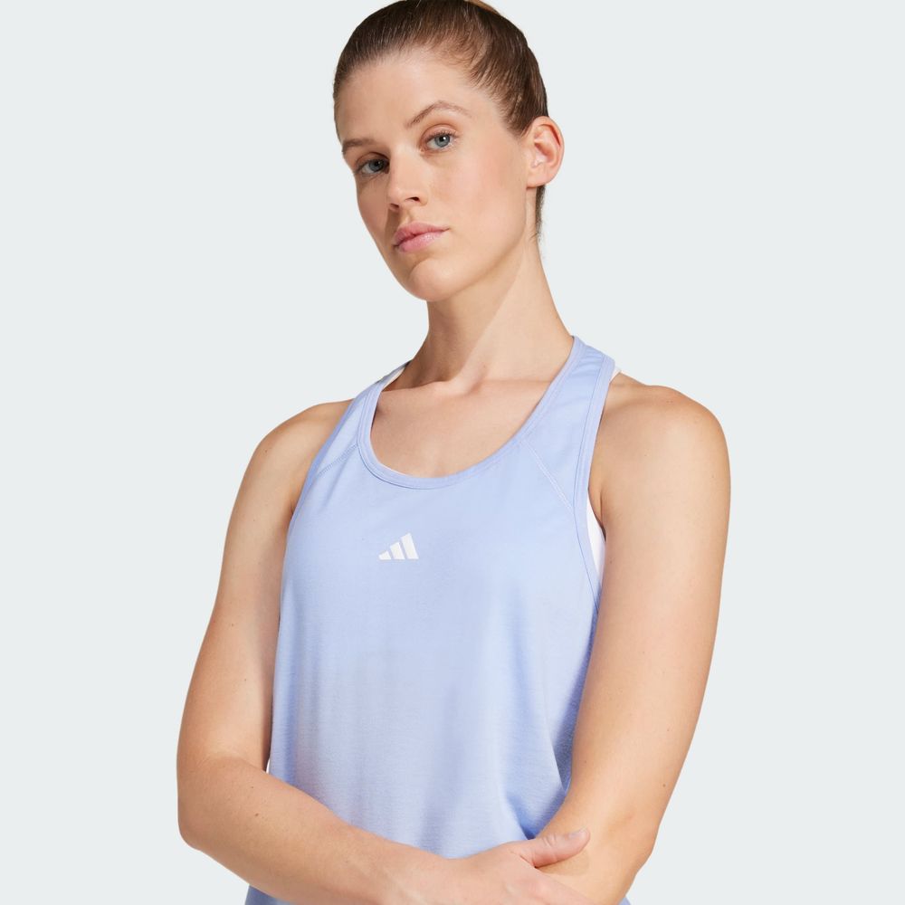 Foto 8 pulgar | Playera Sin Mangas Train Essentials Minimal Branding Racerback Adidas Azul Mujer