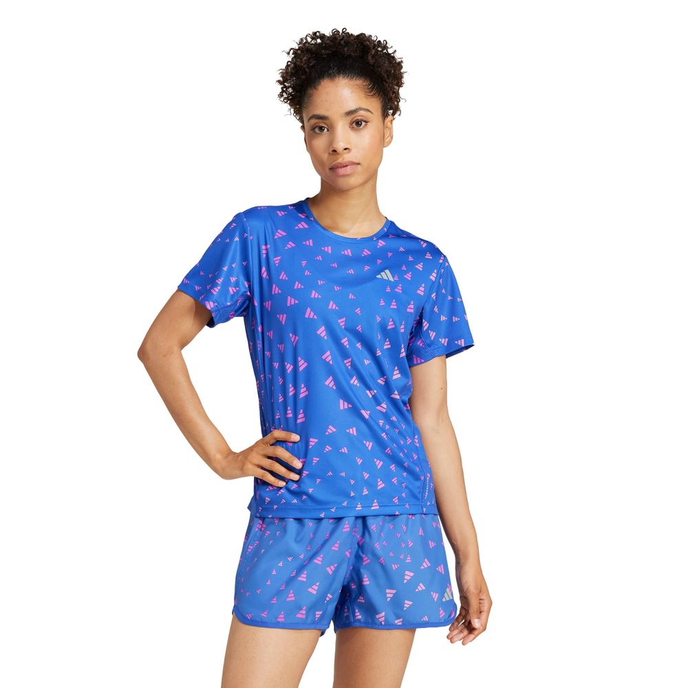Foto 3 pulgar | Playera Estampada Aeroready Adidas Azul Mujer