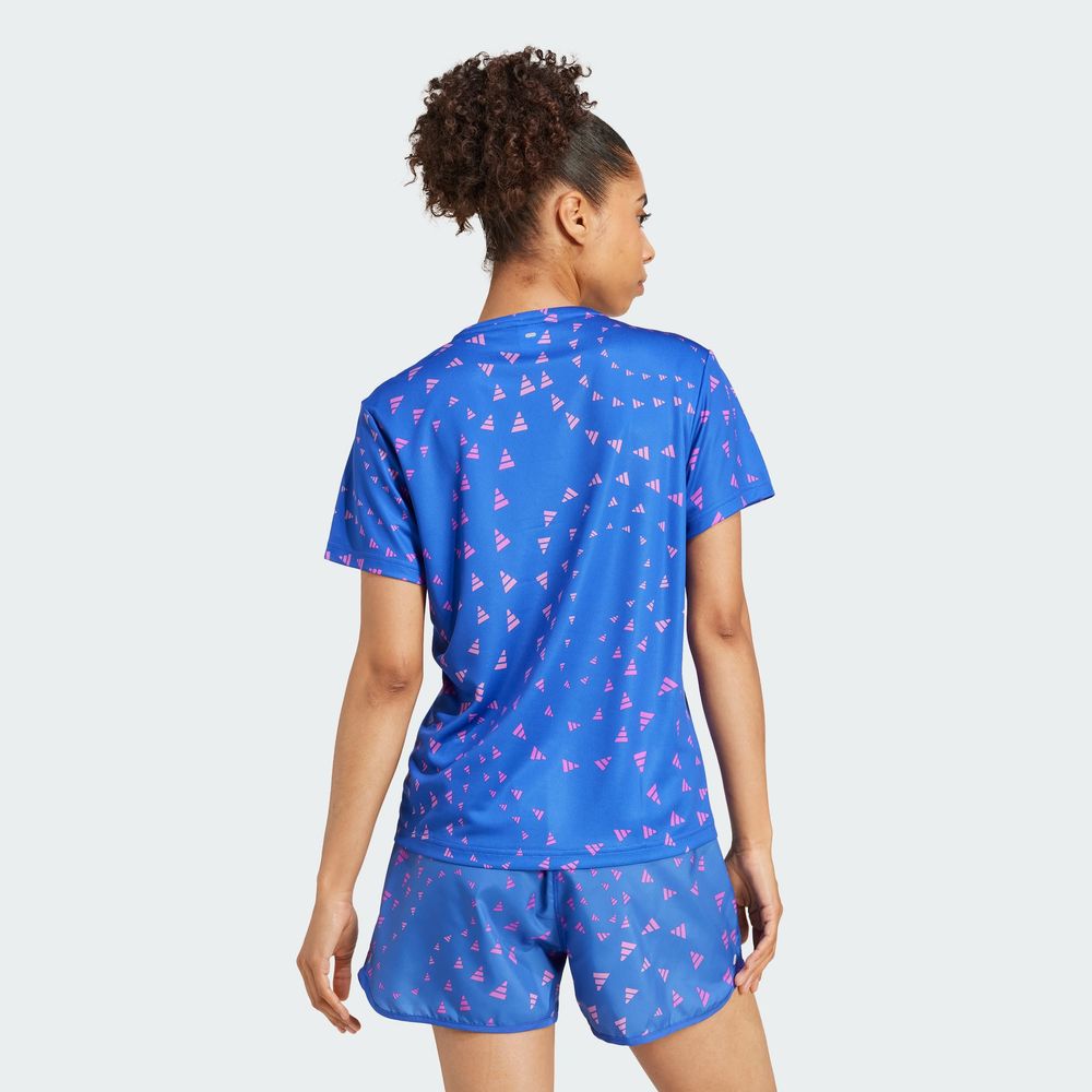 Foto 6 pulgar | Playera Estampada Aeroready Adidas Azul Mujer