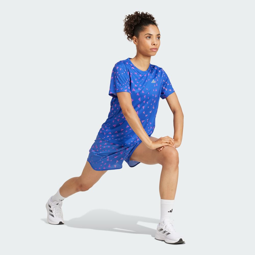 Foto 7 pulgar | Playera Estampada Aeroready Adidas Azul Mujer