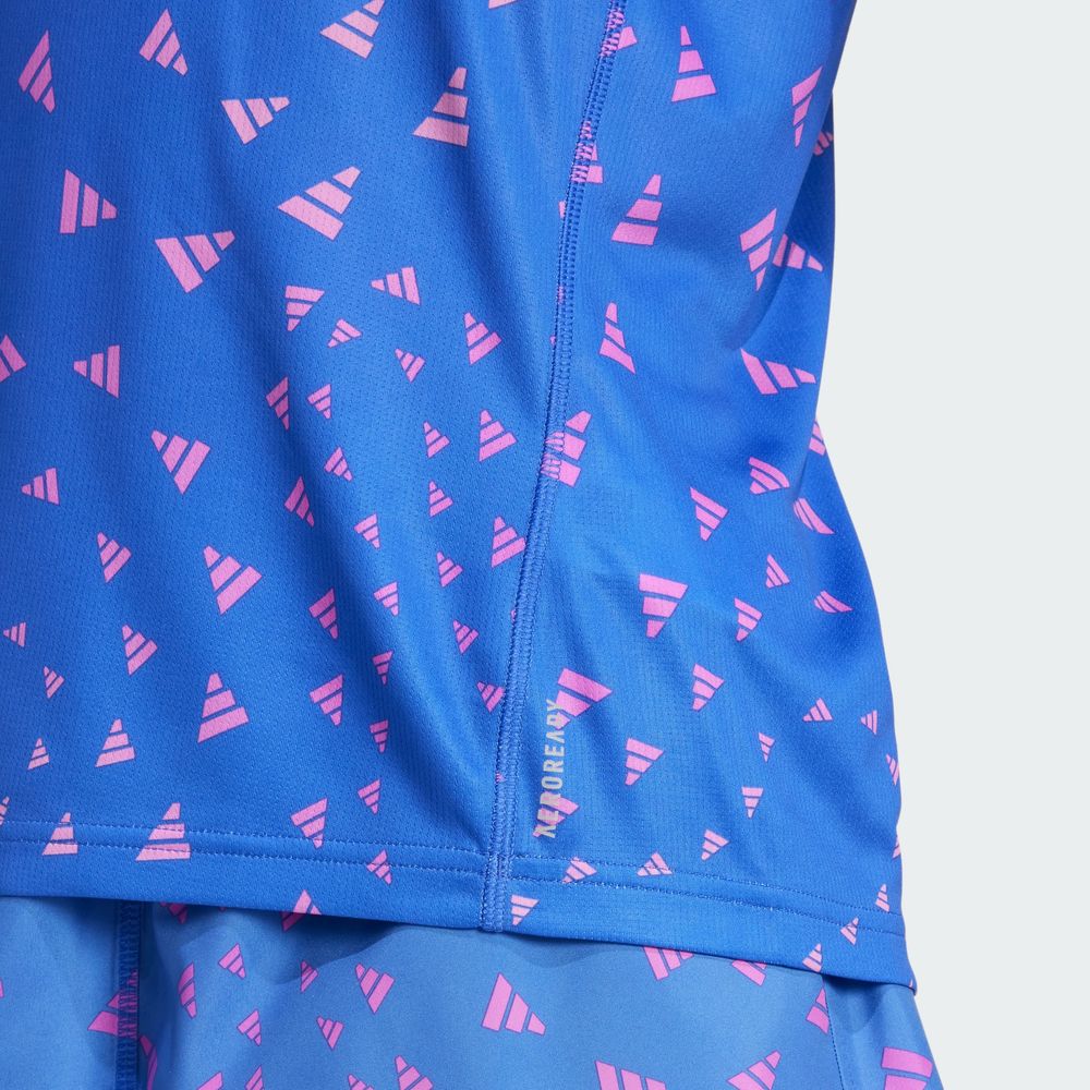 Foto 9 pulgar | Playera Estampada Aeroready Adidas Azul Mujer