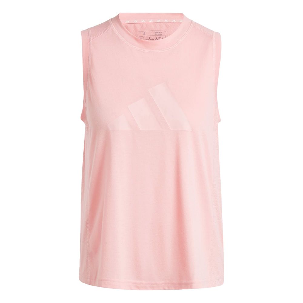 Playera Sin Mangas De Entrenamiento Train Essentials Big Performance Logo Adidas Rosa Mujer