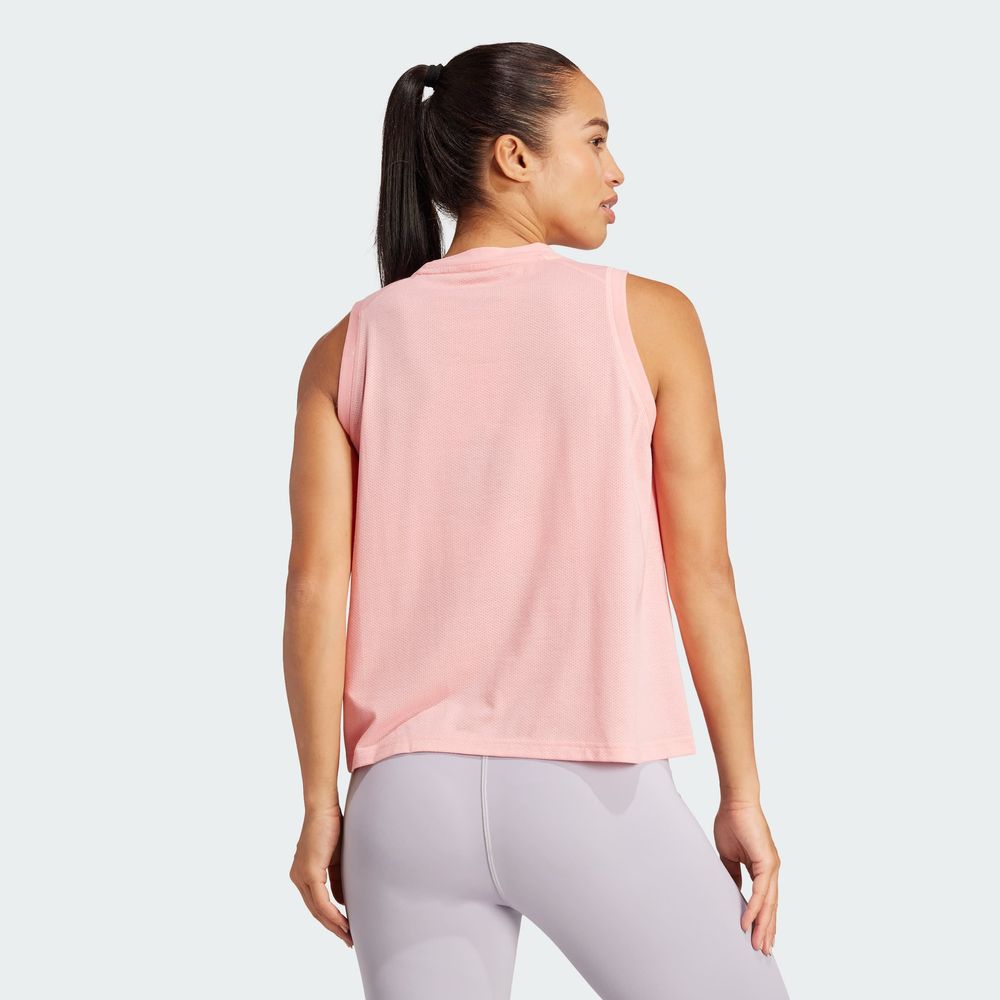 Foto 4 | Playera Sin Mangas De Entrenamiento Train Essentials Big Performance Logo Adidas Rosa Mujer