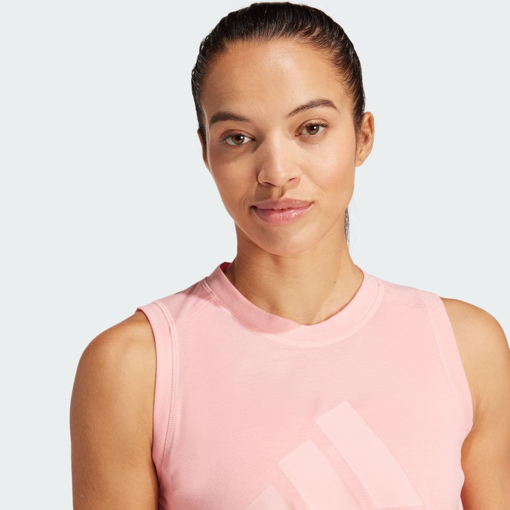 Foto 7 pulgar | Playera Sin Mangas De Entrenamiento Train Essentials Big Performance Logo Adidas Rosa Mujer