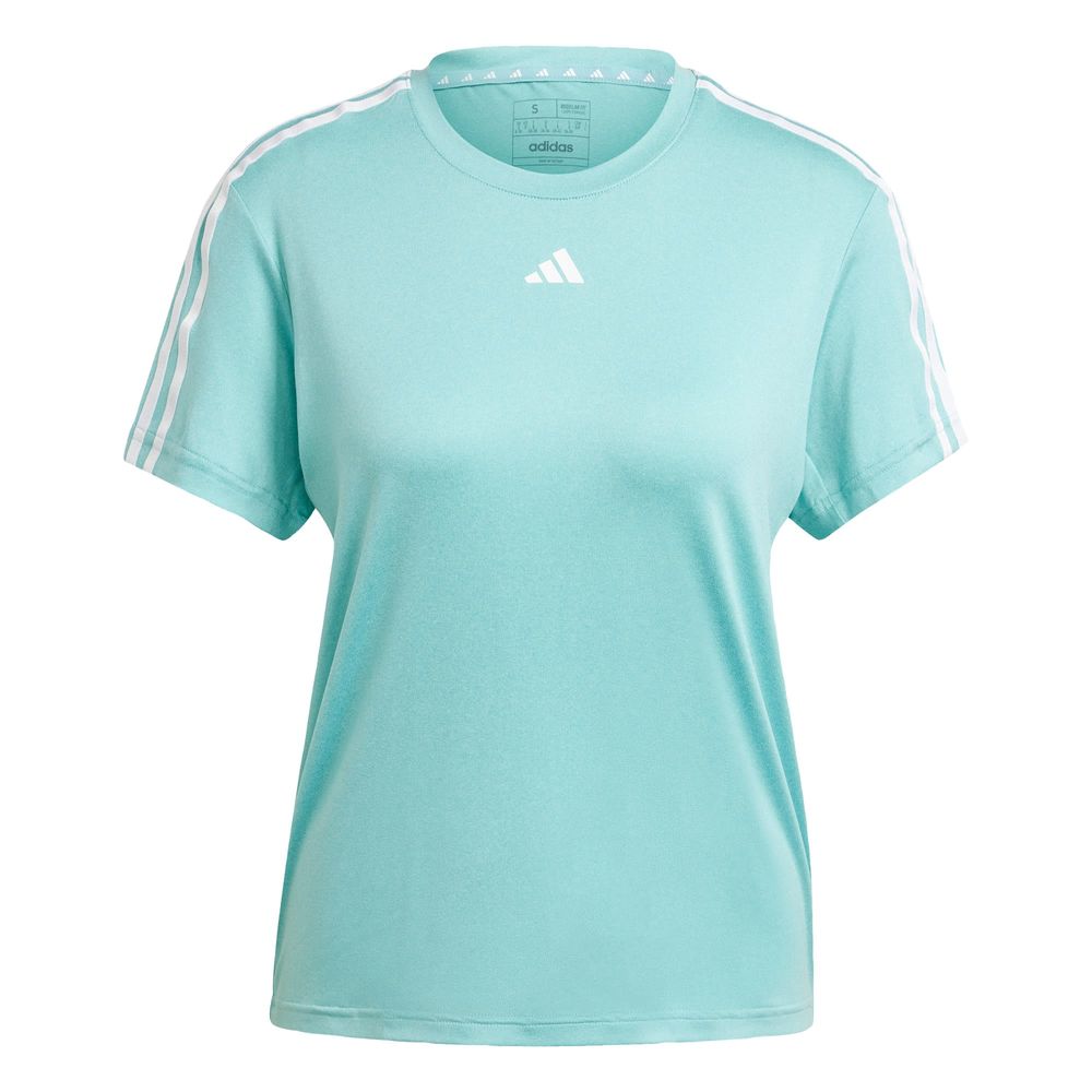 Foto 2 pulgar | Playera Aeroready Train Essentials 3 Franjas Adidas Turquesa Mujer