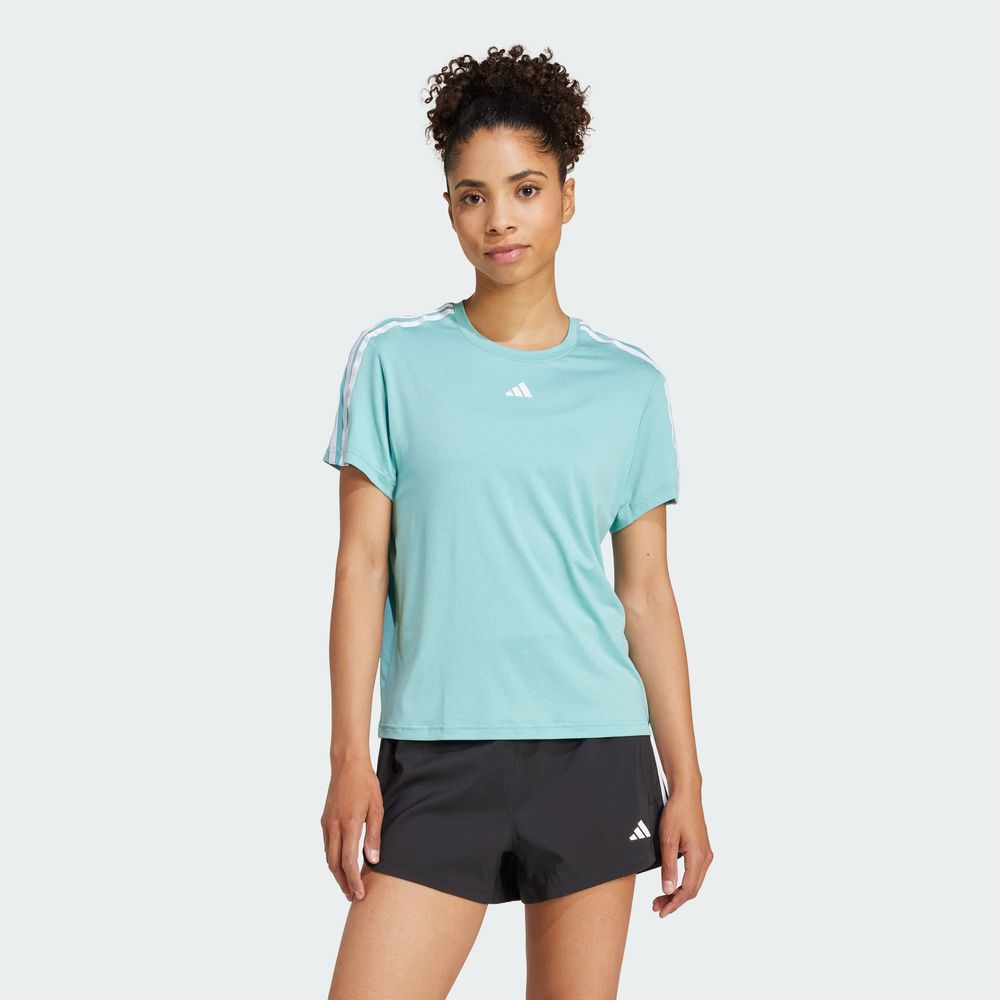 Foto 5 pulgar | Playera Aeroready Train Essentials 3 Franjas Adidas Turquesa Mujer