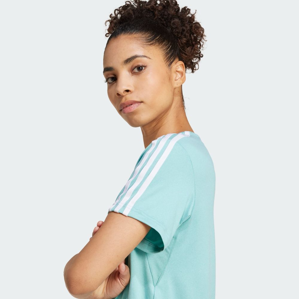 Foto 7 | Playera Aeroready Train Essentials 3 Franjas Adidas Turquesa Mujer