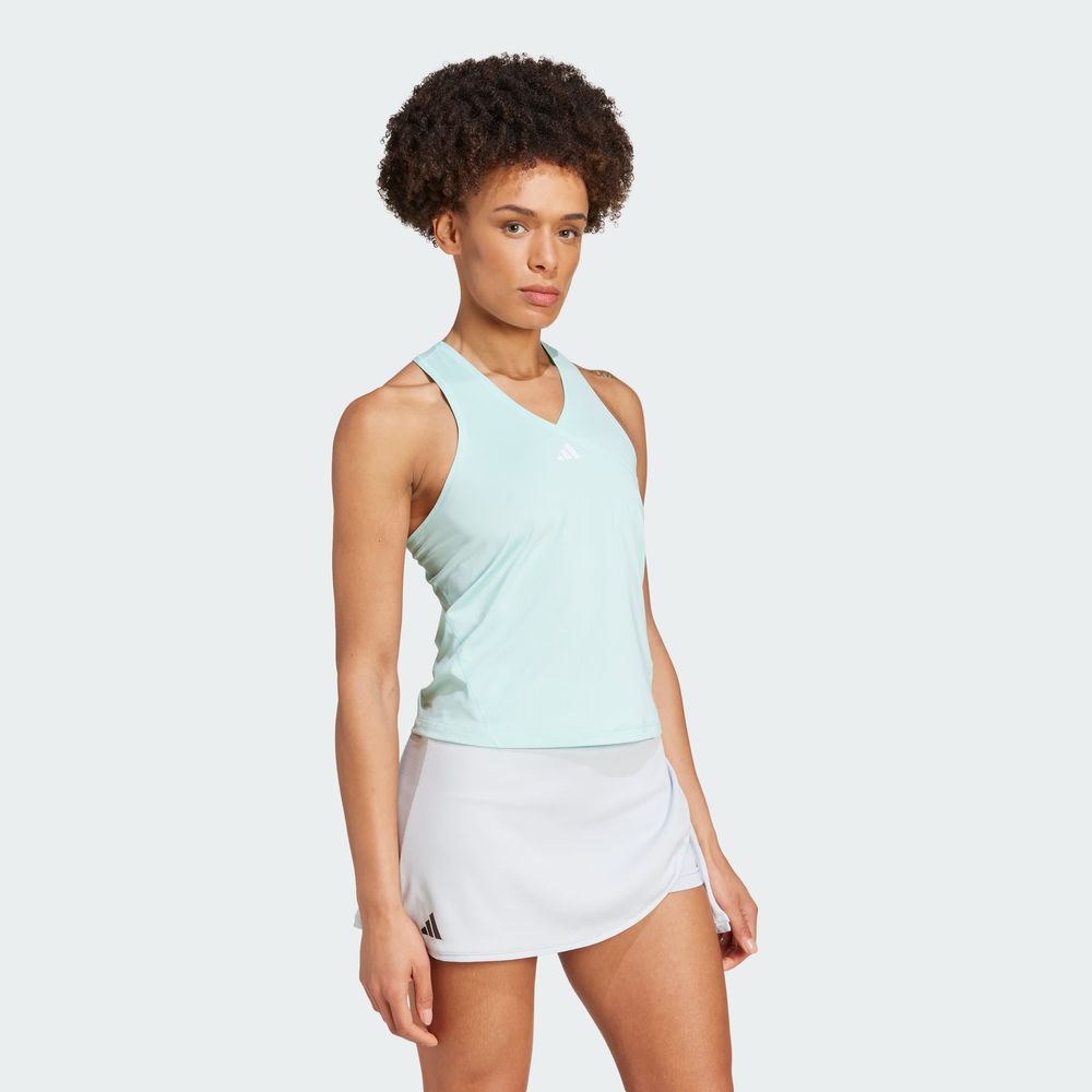 Foto 6 | Playera Sin Mangas Club Tennis Cuello En V Adidas Turquesa Mujer