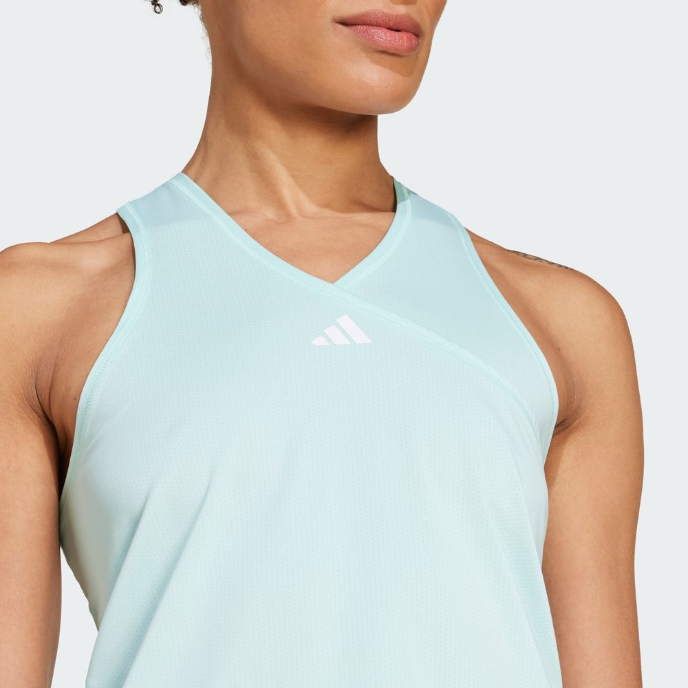 Foto 9 pulgar | Playera Sin Mangas Club Tennis Cuello En V Adidas Turquesa Mujer