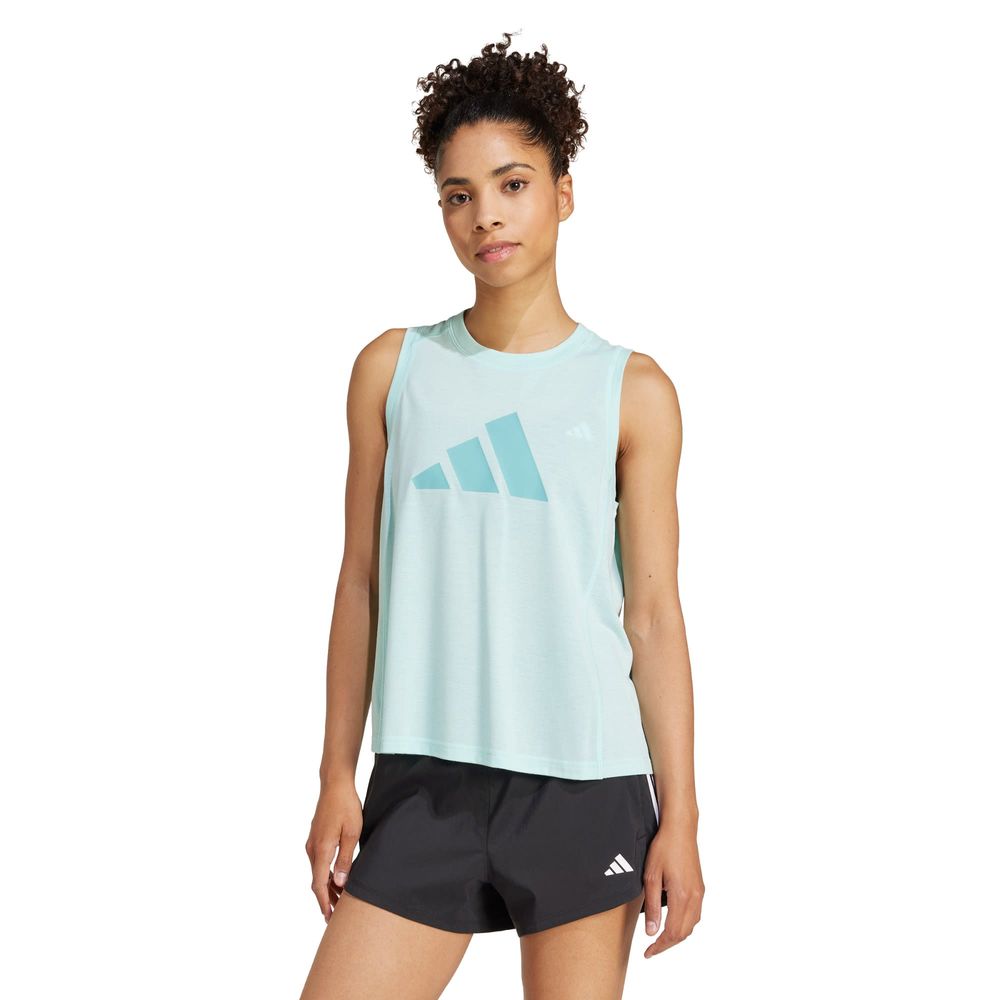 Foto 3 pulgar | Playera Sin Mangas De Entrenamiento Train Essentials Big Performance Logo Adidas Turquesa Mujer