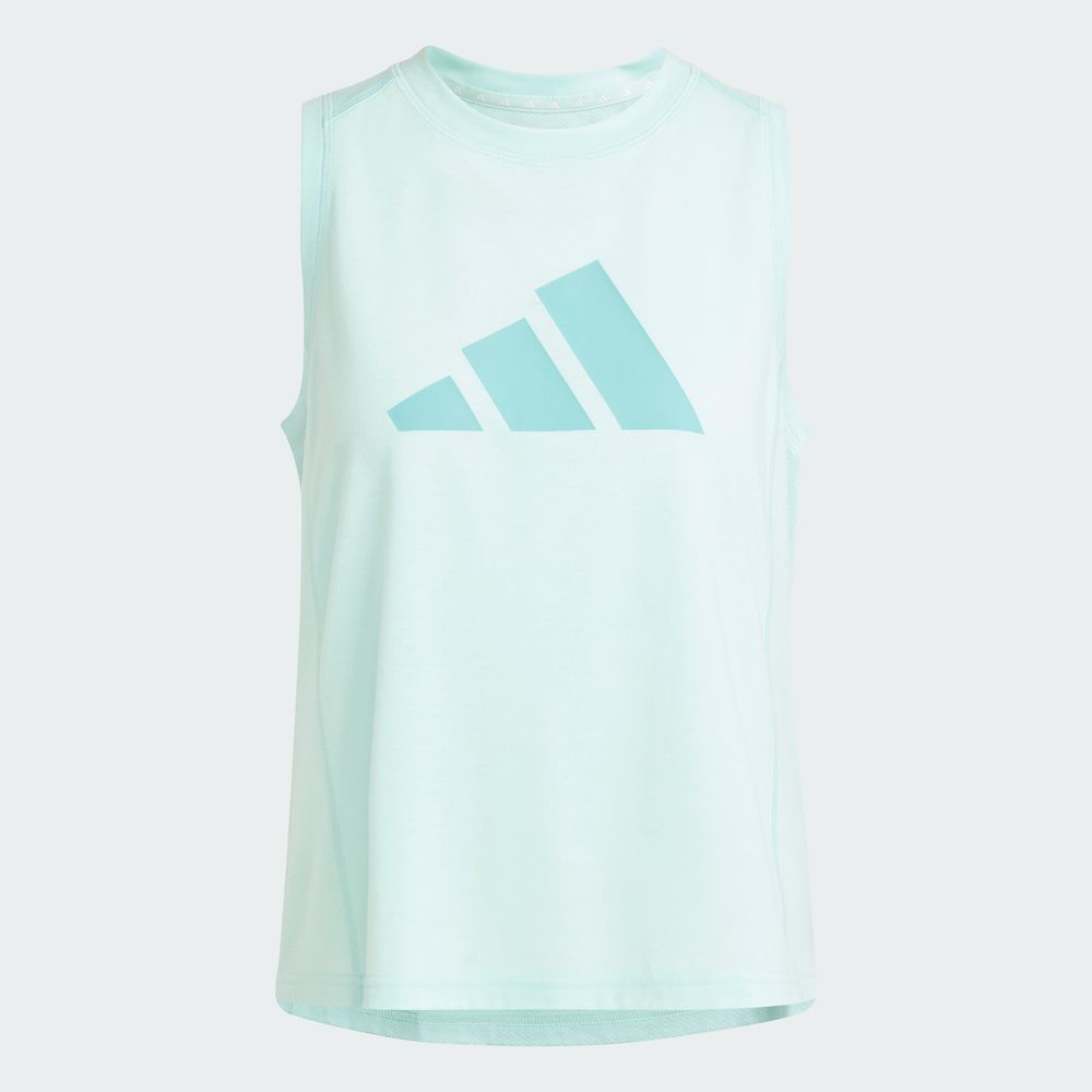Foto 4 pulgar | Playera Sin Mangas De Entrenamiento Train Essentials Big Performance Logo Adidas Turquesa Mujer