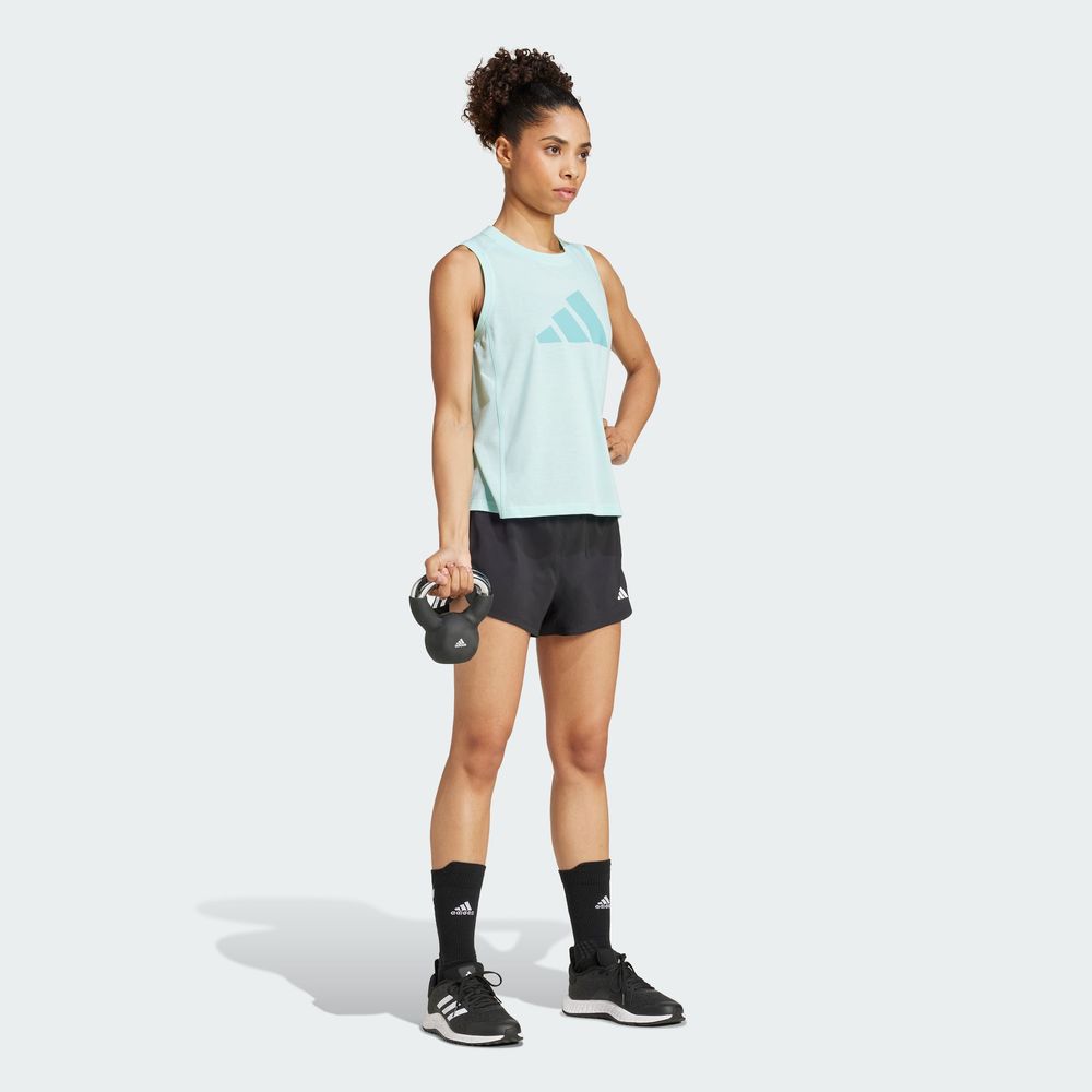 Foto 6 pulgar | Playera Sin Mangas De Entrenamiento Train Essentials Big Performance Logo Adidas Turquesa Mujer