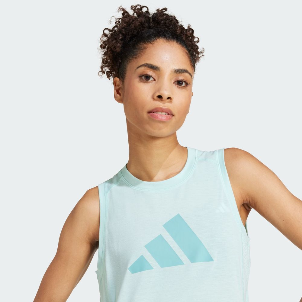 Foto 7 pulgar | Playera Sin Mangas De Entrenamiento Train Essentials Big Performance Logo Adidas Turquesa Mujer