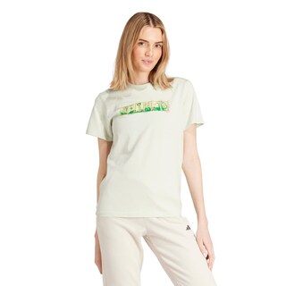 Foto 2 | Playera Doodle Estampada Adidas Verde Mujer
