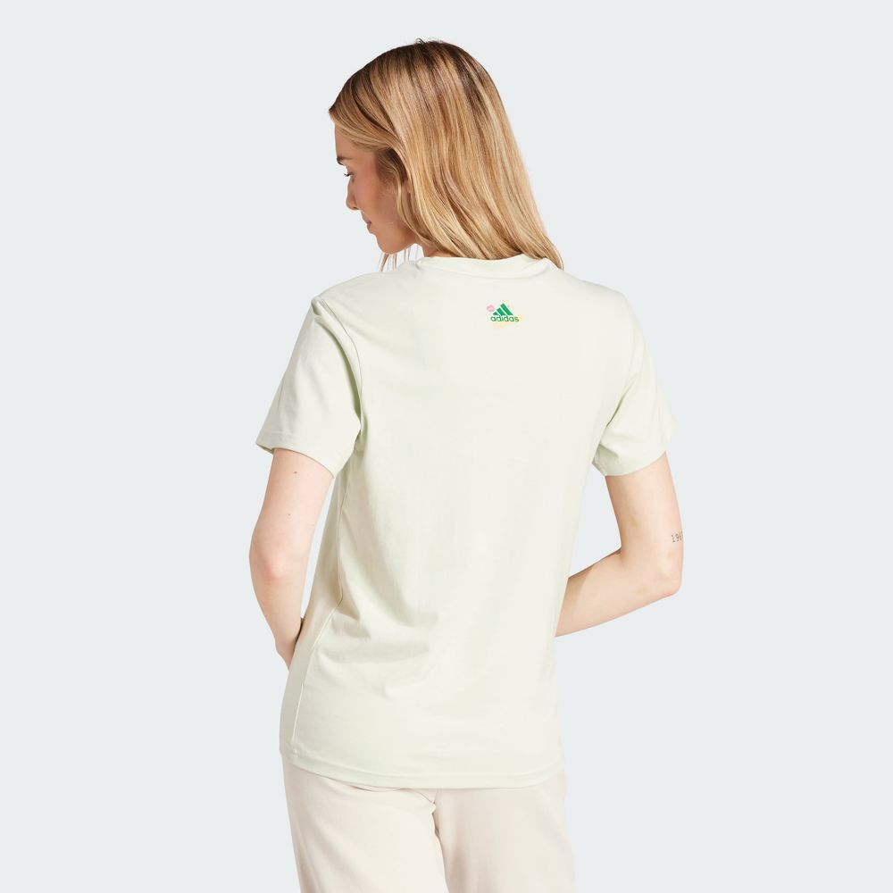 Foto 5 pulgar | Playera Doodle Estampada Adidas Verde Mujer