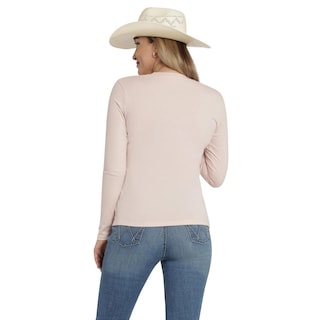 Foto 3 | Playera Wrangler Slim Fit 322 Rosa Manga Larga para Mujer