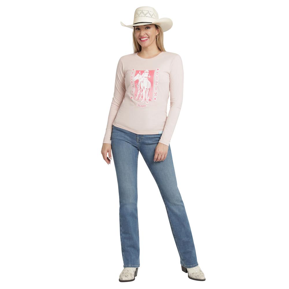 Foto 5 pulgar | Playera Wrangler Slim Fit 322 Rosa Manga Larga para Mujer