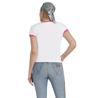 Foto 3 | Playera Mujer Wrangler Slim Fit 362 Blanco