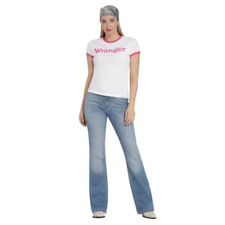 Foto 4 | Playera Mujer Wrangler Slim Fit 362 Blanco