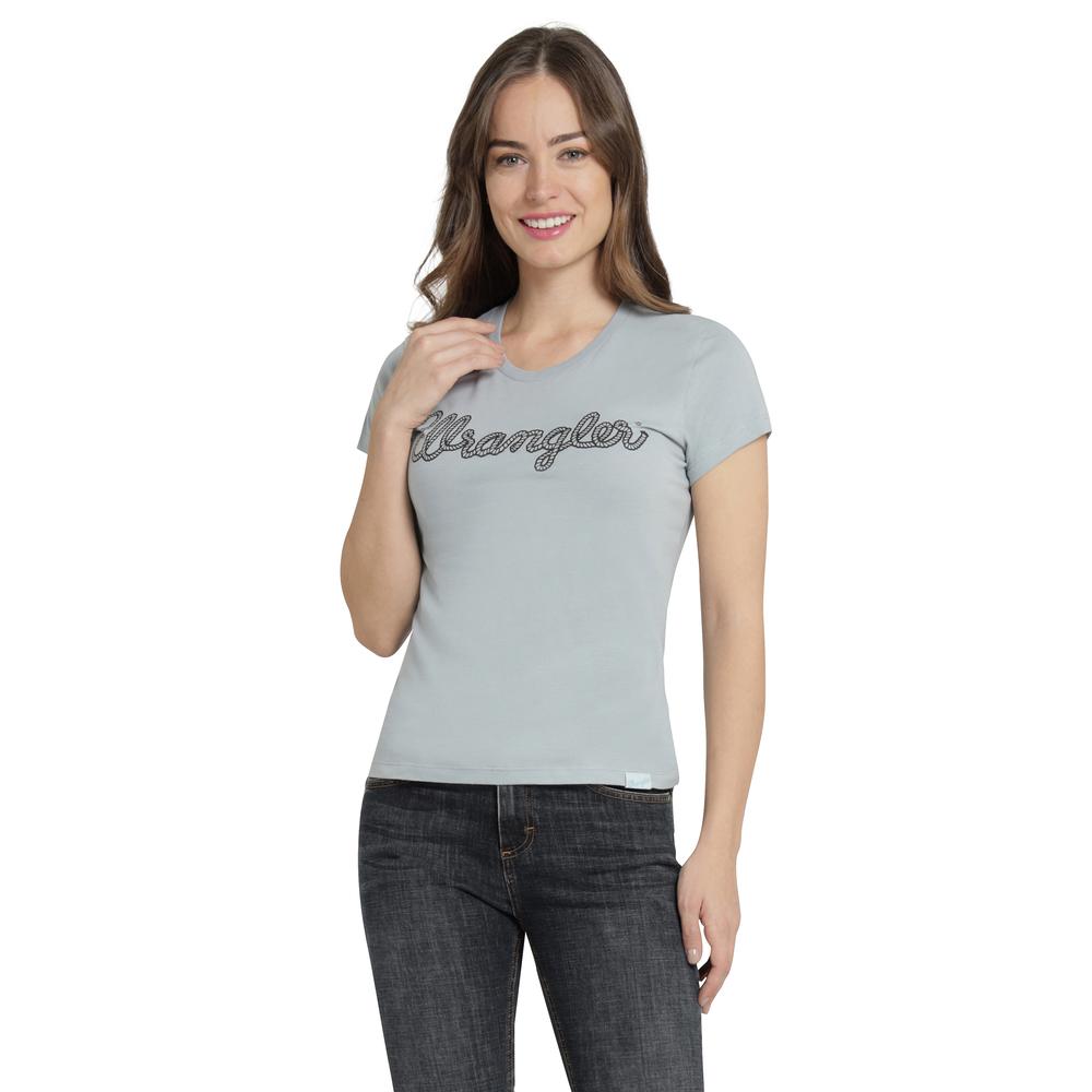 Foto 2 pulgar | Playera Mujer Wrangler Slim Fit 361 Gris