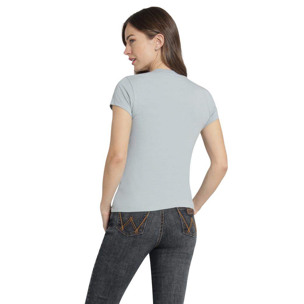 Foto 4 pulgar | Playera Mujer Wrangler Slim Fit 361 Gris