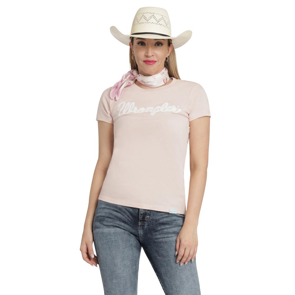 Foto 2 pulgar | Playera Wrangler Slim Fit 360 Rosa para Mujer