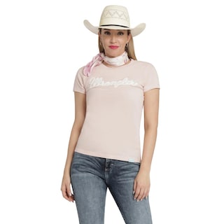 Foto 1 | Playera Wrangler Slim Fit 360 Rosa para Mujer