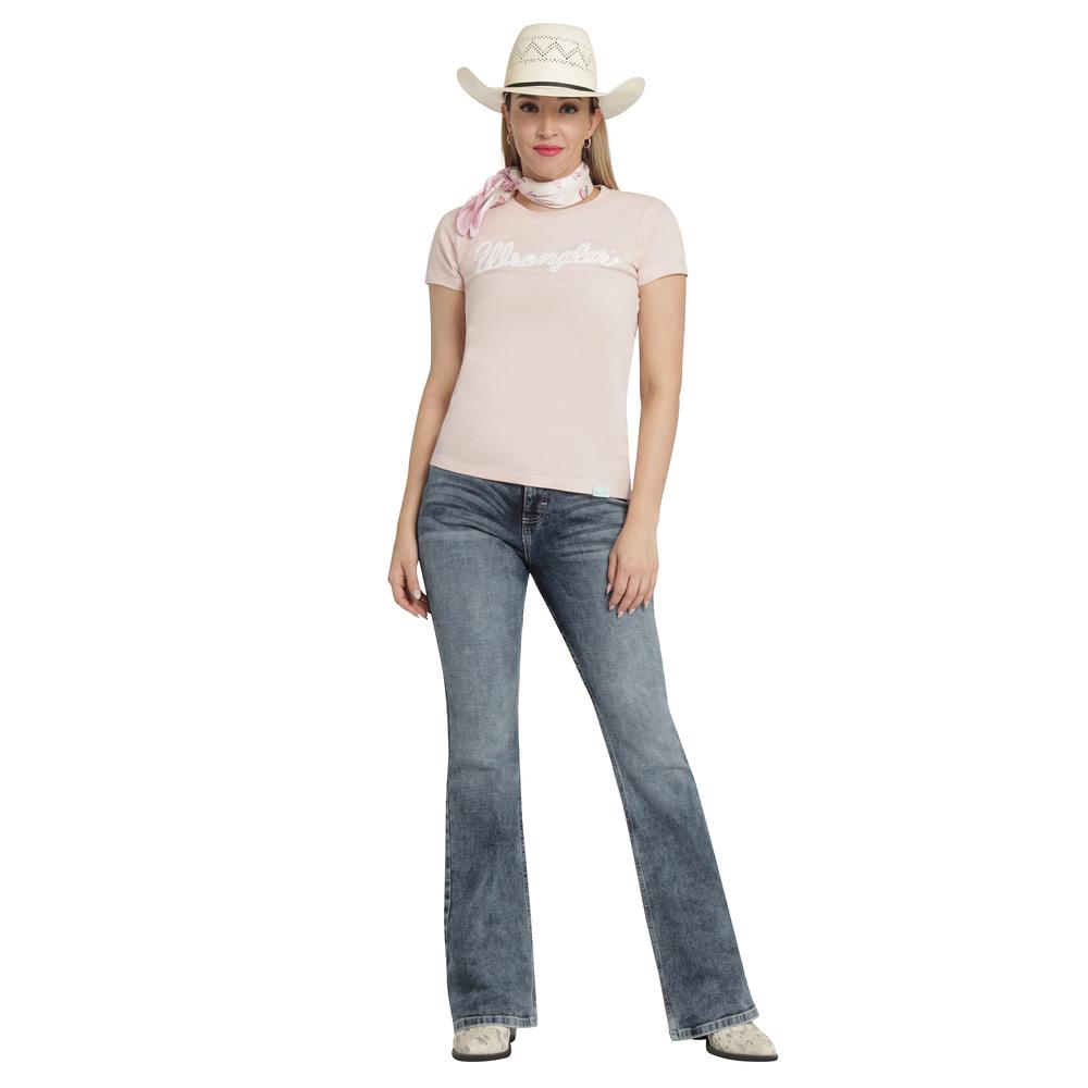 Foto 4 | Playera Wrangler Slim Fit 360 Rosa para Mujer