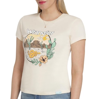 Foto 5 | Playera Mujer Wrangler Slim Fit 369 Beige