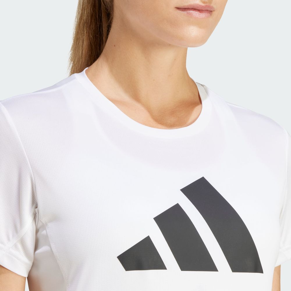 Foto 8 pulgar | Camiseta Run It Adidas Blanco Mujer