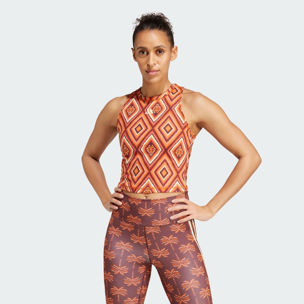 Foto 5 pulgar | Playera Sin Mangas De Training Adidas X Farm Rio Adidas Azul Mujer