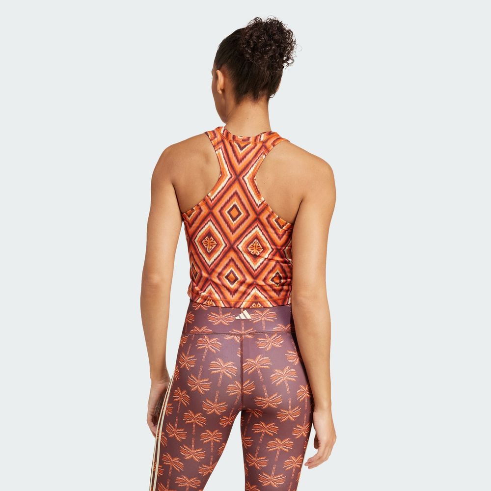 Foto 6 pulgar | Playera Sin Mangas De Training Adidas X Farm Rio Adidas Azul Mujer
