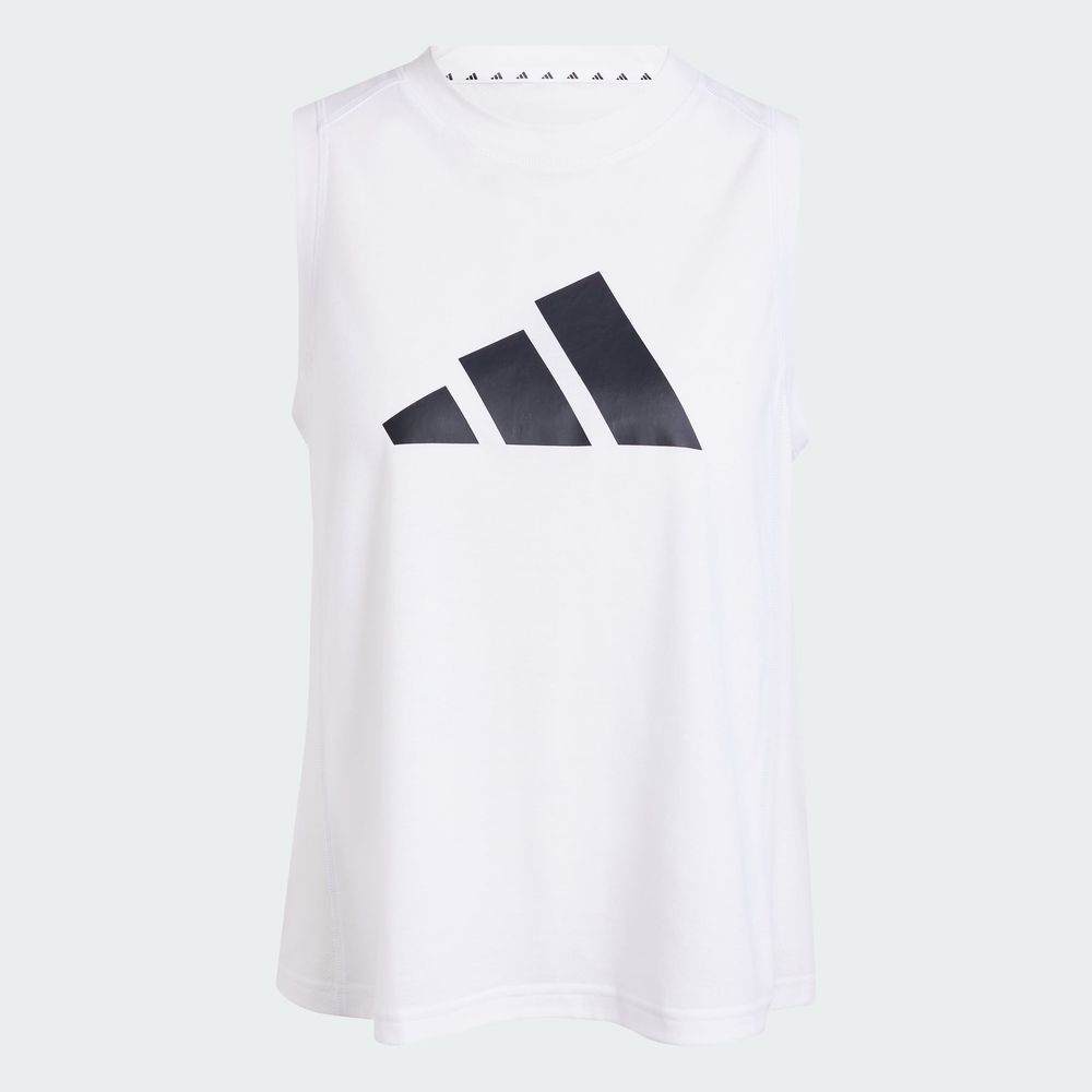 Foto 4 pulgar | Playera Sin Mangas De Entrenamiento Train Essentials Big Performance Logo Adidas Blanco Mujer