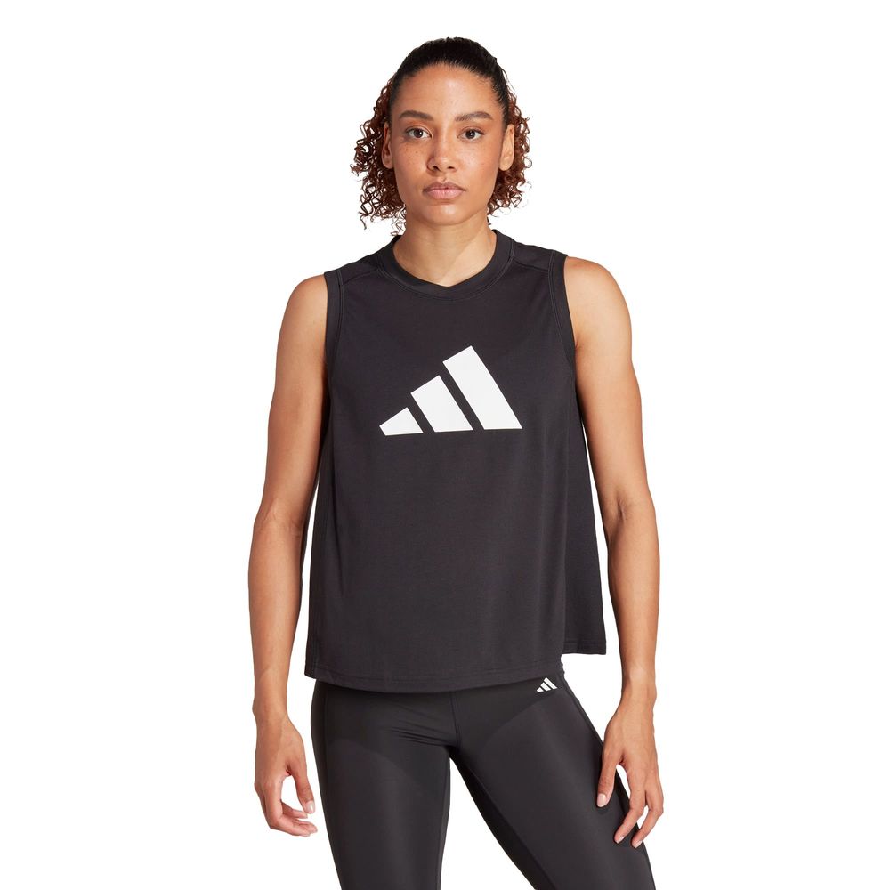 Foto 3 pulgar | Playera Sin Mangas De Entrenamiento Train Essentials Big Performance Logo Adidas Negro Mujer
